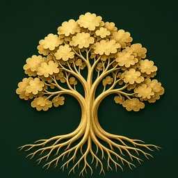 Logo Entreprise Georges, arbre doré